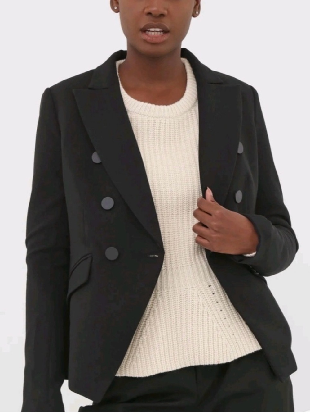 Banana Republic double breasted black blazer size 2 - Picture 2 of 15